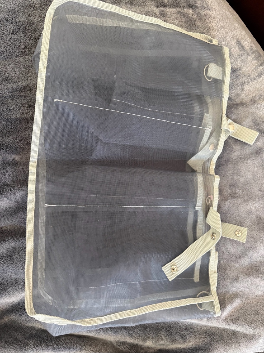 Organizer for XL BOGG bag Clear Mesh Tote Bag with Cream Trim